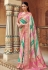 Pink silk saree with blouse 3308