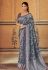 Gray silk saree with blouse 3310