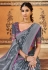 Gray silk saree with blouse 3310