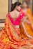 Orange silk saree with blouse 3312