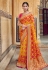 Orange silk saree with blouse 3312