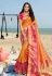 Orange silk festival wear saree 90952