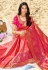 Pink silk saree with blouse 90958