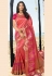 Pink silk saree with blouse 90958