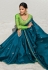 Teal blue silk party wear saree 80001