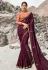 Purple barfi silk party wear saree 80003