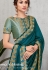 turquoise green silk georgette embroidered saree 11419