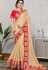 traditional cream silk georgette embroidered saree 11420