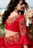 red satin silk heavy embroidered saree 6204