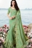 green satin silk heavy embroidered saree 6208