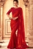 bright red art silk bordered saree 24001