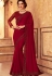 maroon georgette embroidered bordered saree 24015