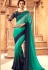 sea blue art silk bordered saree 24016