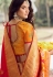 red orange art silk traditional saree 10033