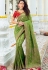 green red art silk traditional saree 10030