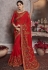 red art silk embroidered party wear saree 2161