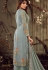 light blue georgette straight palazzo suit 7184