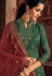 green art silk embroidered straight palazzo suit 3101