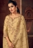 beige art silk embroidered straight palazzo suit 3102