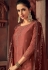 brown art silk embroidered straight palazzo suit 3103