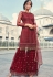 maroon net embroidered sharara suit 79001