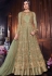 green net silk embroidered floor length anarkali suit 6107b