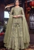 pastel green net embroidered floor length jacket style anarkali suit 6102b