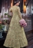 pastel green net embroidered floor length jacket style anarkali suit 6102b