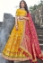 bright yellow banarasi silk traditional lehenga choli 3706