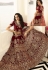 dark maroon silk embroidered bridal lehenga choli 941