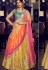 multi color silk embroidered lehenga choli 4162