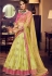 green pink satin silk embroidered lehenga choli 4164