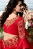 Red barfi silk festival wear saree 6204