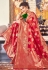 Red banarasi silk saree with blouse 203