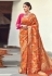 Orange banarasi silk festival wear saree 204