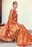 Orange banarasi silk festival wear saree 204