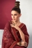 Maroon lycra saree with blouse 94595