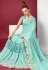 Sea green lycra festival wear saree 94596