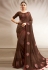 Brown chanderi silk saree with blouse 94798