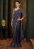 Navy blue lycra party wear saree 5821