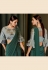 Green lycra frilled party wear saree 5807