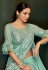 Sea green lycra frilled party wear saree 5811