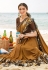 Mustard lycra ruffle border festival wear saree 8861