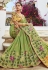 Green cotton jacquard festival wear saree 95782