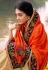 Orange art silk half n half saree 5897