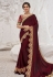 Maroon satin party wear saree 2601