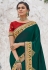 Green satin party wear saree 2602