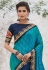 Navy blue satin half n half saree 2603