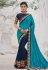 Navy blue satin half n half saree 2603