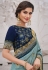 Grey satin party wear saree 2606